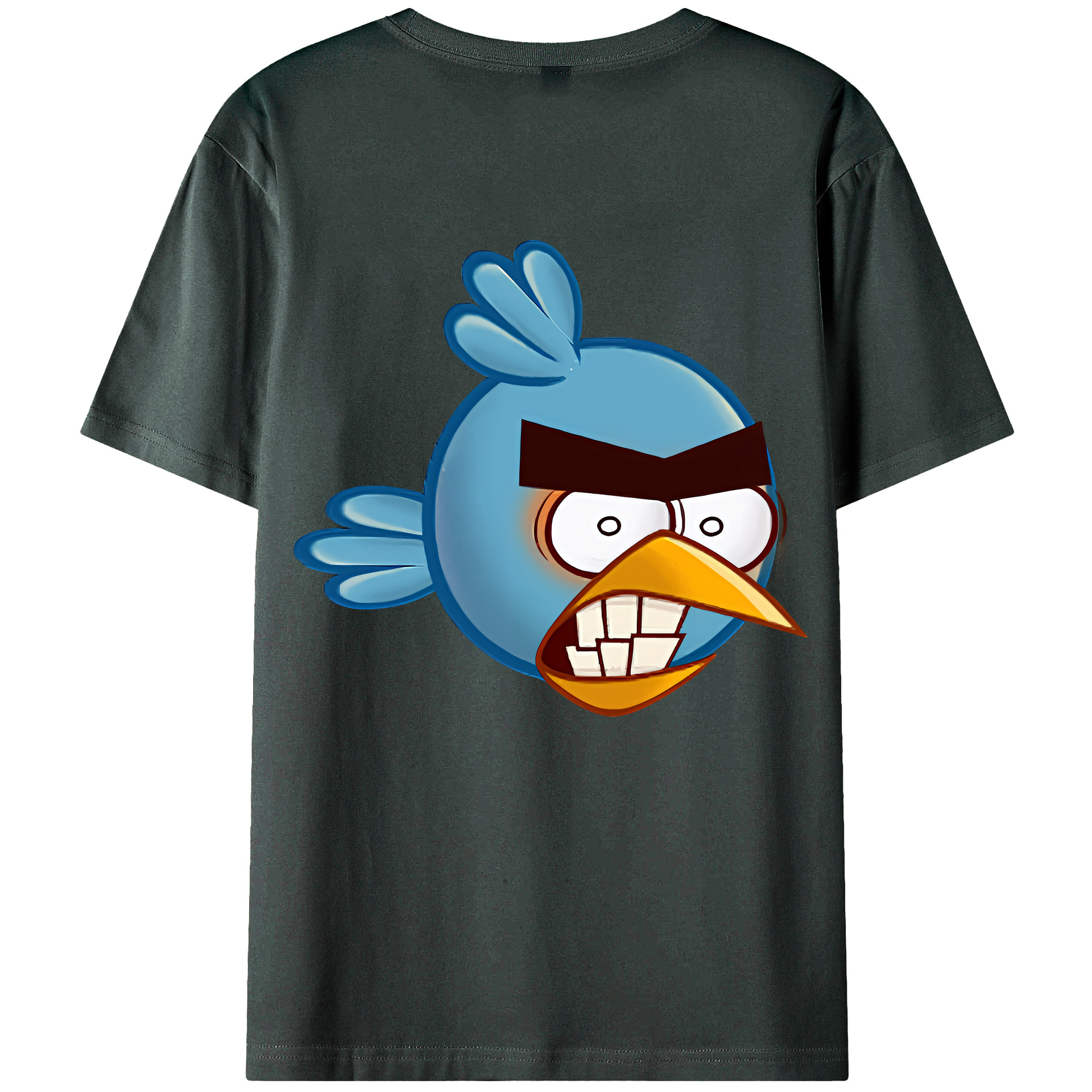 （画像用） Angry Birds アングリーバード 綿100％ メンズ半袖Tシャツ（バックプリント） 通気性